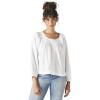 Lucky Brand Women’s Embroidered Peasant Blouse(White)