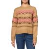 Lucky Brand Women’s Fair Isle Crew Neck(Camel Multi)