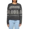 Lucky Brand Women’s Fair Isle Crew Neck(Charcoal Multi)