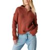 Lucky Brand Women’s Half Zip Pullover Sweater(Terracota Acid Washed)