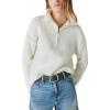Lucky Brand Women’s Half Zip Pullover Sweater(Whisper White)
