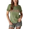 Lucky Brand Women’s Hendrix Floral Classic Crew Tee(Olivine)