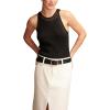 Lucky Brand Women’s Knit Rib Sweater Tank(Dark Black)