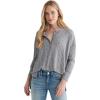 Lucky Brand Women’s Long Sleeve Rib Soft Henley Top(Medium Heather Grey)