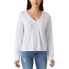 Lucky Brand Women’s Long Sleeve V Neck Tee(Bright White)