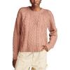 Lucky Brand Womens Mixed Cable Crew Sweater Pullover(Burlwood)