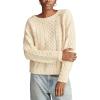 Lucky Brand Womens Mixed Cable Crew Sweater Pullover(Tofu)