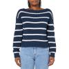 Lucky Brand Women’s Striped Pullover Sweater(Cad Navy Tofu Stripe)