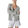 Lucky Brand Womens Women’s Cozy Cable Stitch Cardigan(Light Heather Gray)