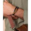 Lucky Brand Braided Cord Men’s Bracelet with Tiger’s Eye Beads, Stainless Steel Bracelet, Male Jewelry