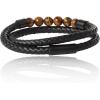 Lucky Brand Braided Cord Men’s Bracelet with Tiger’s Eye Beads, Stainless Steel Bracelet, Male Jewelry