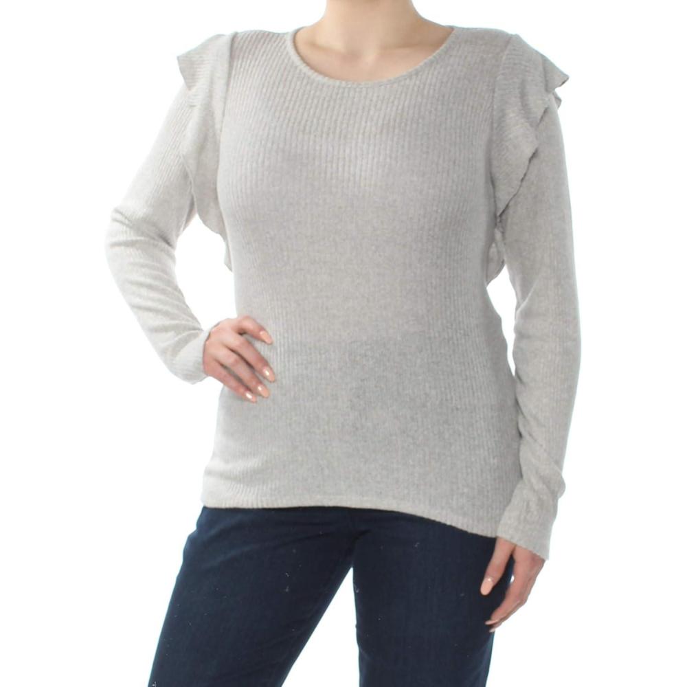 imageLucky Brand Rib Ruffle TopHeather Grey