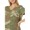 Lucky Brand Women’s Classic V-Neck Tee(Green Camo)