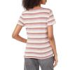 Lucky Brand Women’s Classic V-Neck Tee(Purple Stripe)