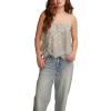Lucky Brand Women’s Printed Asym Ruffle Cami(Egret Multi)