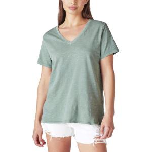 Lucky Brand Women’s Classic V-Neck Tee(Balsam Green)