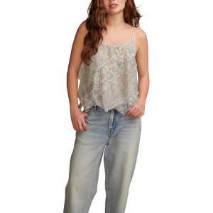 Lucky Brand Women’s Printed Asym Ruffle Cami(Egret Multi)