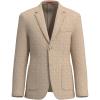 Lucky Brand Men’s Tan Glen Plaid Knit Sportcoat, Slim Fit, Unstructured, 2-Button, Notch Collar