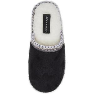 Lucky Brand Micro-Suede Memory Foam Boys Slippers – Closed Toe Plush Lined House Shoes/Kids Slippers(Black)
