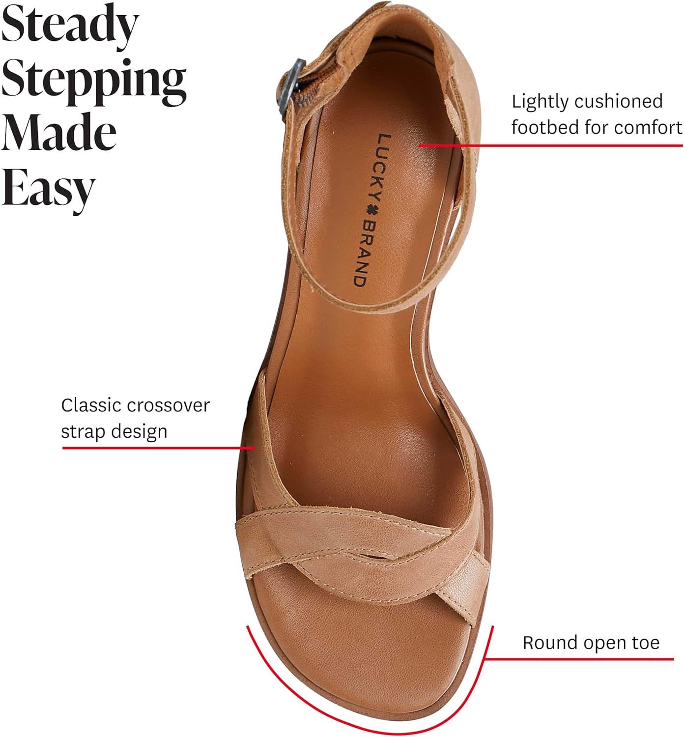 imageLucky Brand womens Sarwa Ankle Strap SandalSundried Tomato