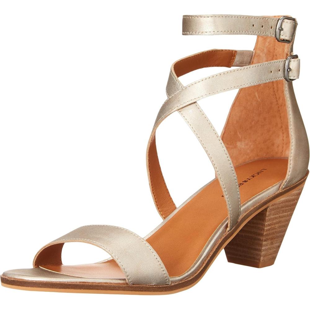 imageLucky Brand womens Ressia Ankle Strap SandalPlatinum