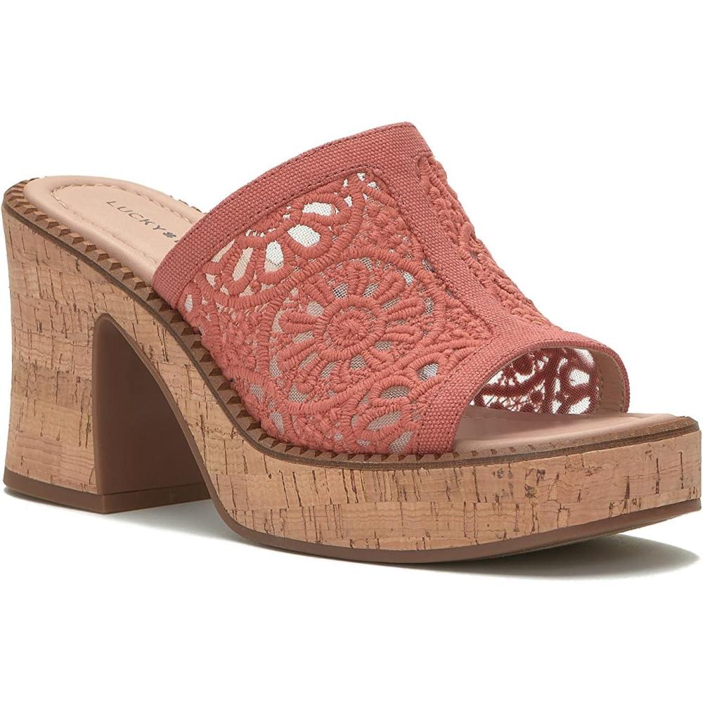 imageLucky Brand womens Talvy Macrame Platform SandalEco Red