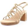 Lucky Brand Women’s Bassie Strappy High Heel Sandal Heeled(Tan)