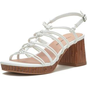 Lucky Brand Women’s Bassie Strappy High Heel Sandal Heeled(Bright White)