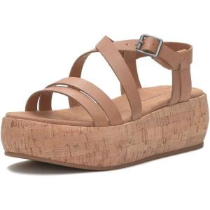 Lucky Brand Women’s Jacobean Platform Sandal Wedge(Tan)