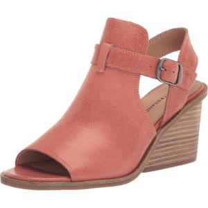 Lucky Brand Women’s Labradite Strappy Stack Heel Sandal Heeled(Eco Red)