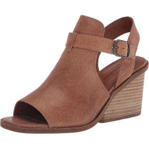 Lucky Brand Women’s Labradite Strappy Stack Heel Sandal Heeled(Latte)
