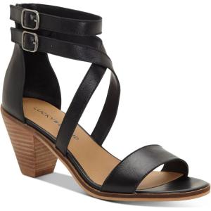 Lucky Brand womens Ressia Ankle Strap Sandal(Black)