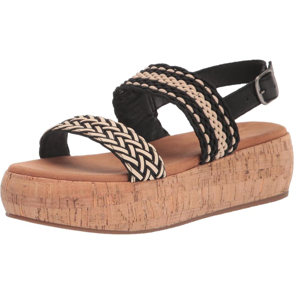 imageLucky Brand Womens Jadiel Braided Platform Sandal WedgeBlack Multi