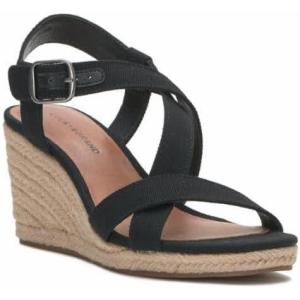Lucky Brand womens Mytila Espadrille Wedge Sandal(Black)