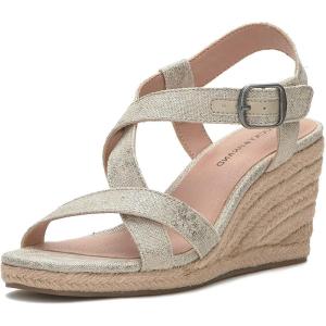 Lucky Brand womens Mytila Espadrille Wedge Sandal(Natural/Platinum)