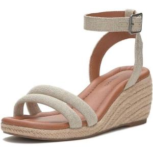 Lucky Brand womens Nasli Espadrille Wedge Sandal(Natural/Platinum)