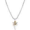 Lucky Brand Mens Arrowhead Necklace 22″”, Two-Tone 18k Gold and Silver Flash-Plated Arrowhead Pendant Necklace for Men, NF00792TL-22.NJ