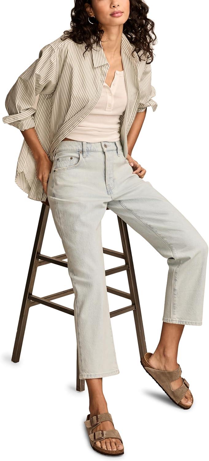 imageLucky Brand Womens 90s Loose Crop JeansGlaze Up Wash