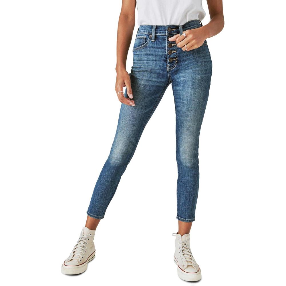 imageLucky Brand Womens High Rise Bridgette Straight Jean Bloom 31W X 29LRadient