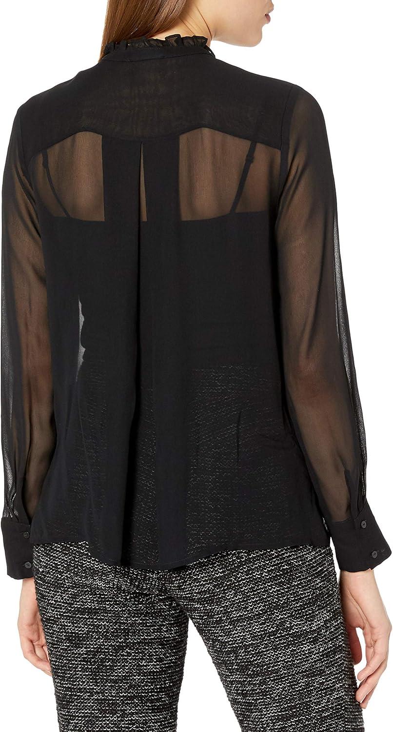 image:imageLucky Brand Ruffle Neck BlouseLucky Black