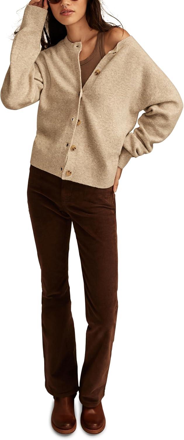 image:imageLucky Brand Womens Cloudsoft Crew Neck CardiganOatmeal Heather
