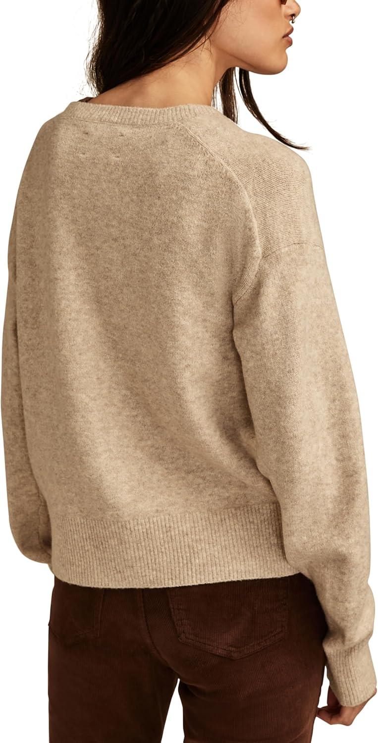 image:imageLucky Brand Womens Cloudsoft Crew Neck CardiganOatmeal Heather
