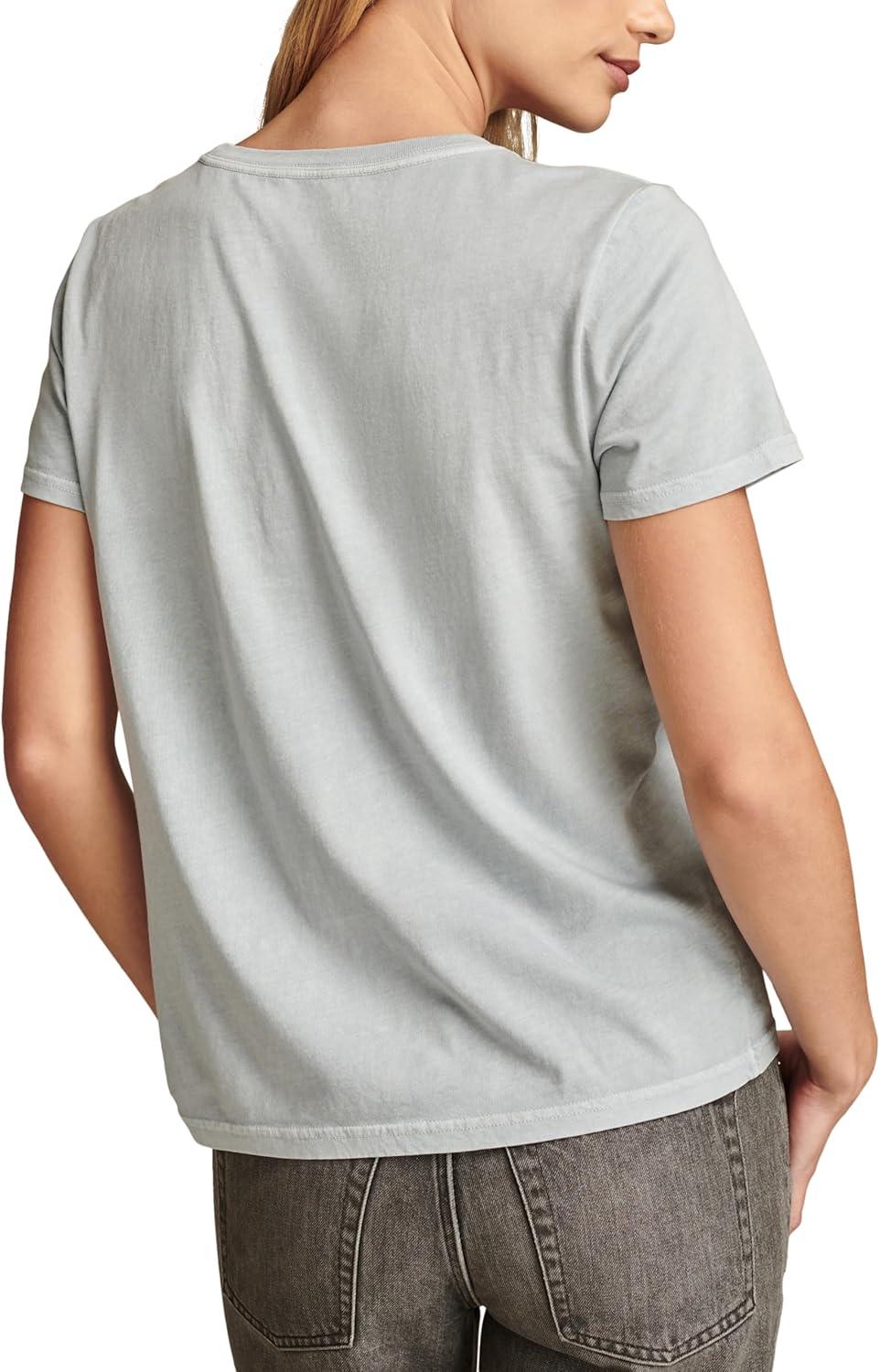 image:imageLucky Brand Womens Lucky Brand Classic Crew Neck TeeBlue Fog