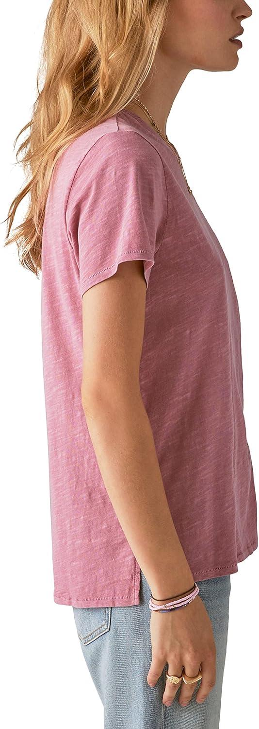 image:imageLucky Brand Womens Lucky Brand Classic Crew Neck TeeFoxglove