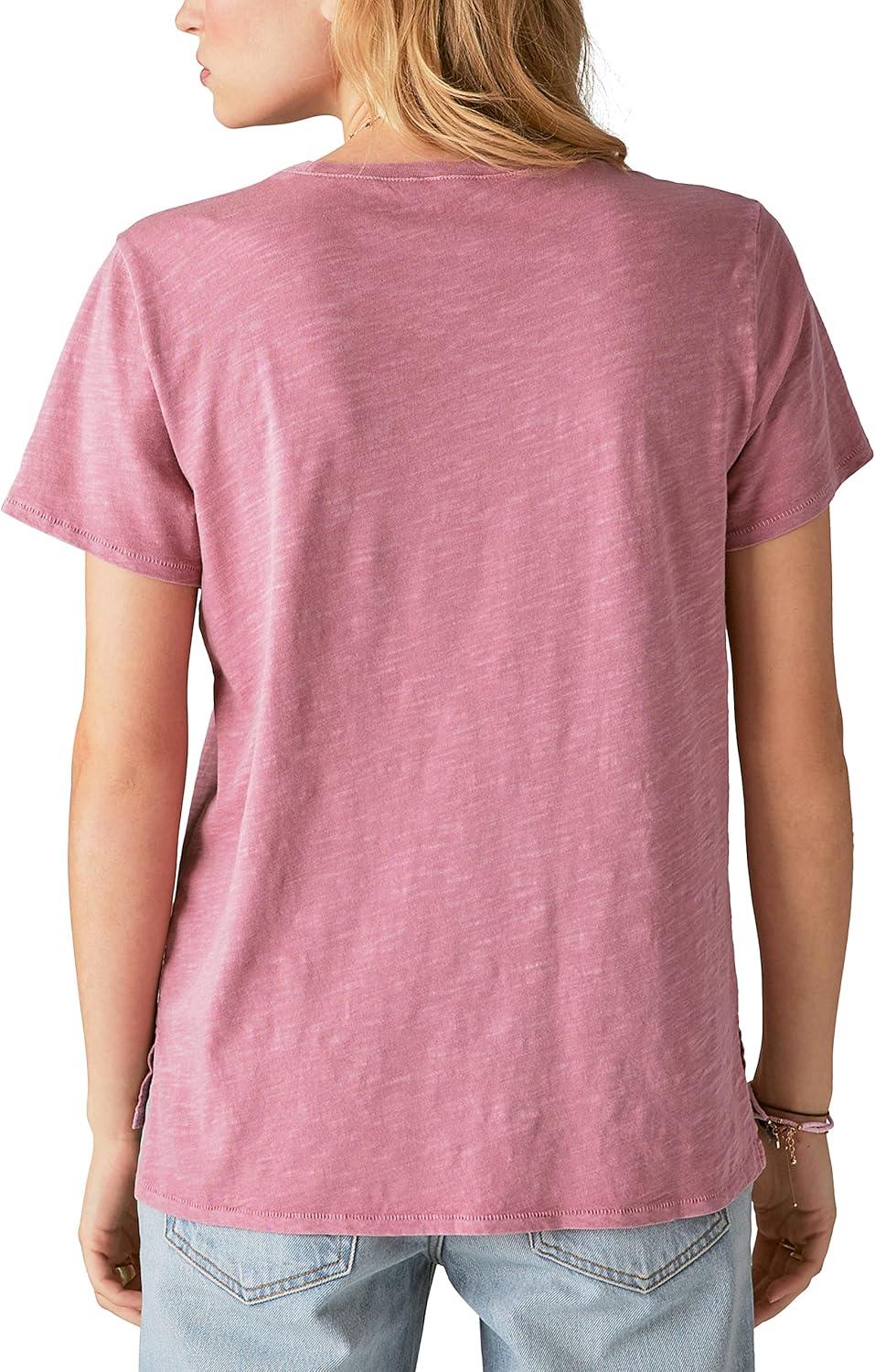 image:imageLucky Brand Womens Lucky Brand Classic Crew Neck TeeFoxglove