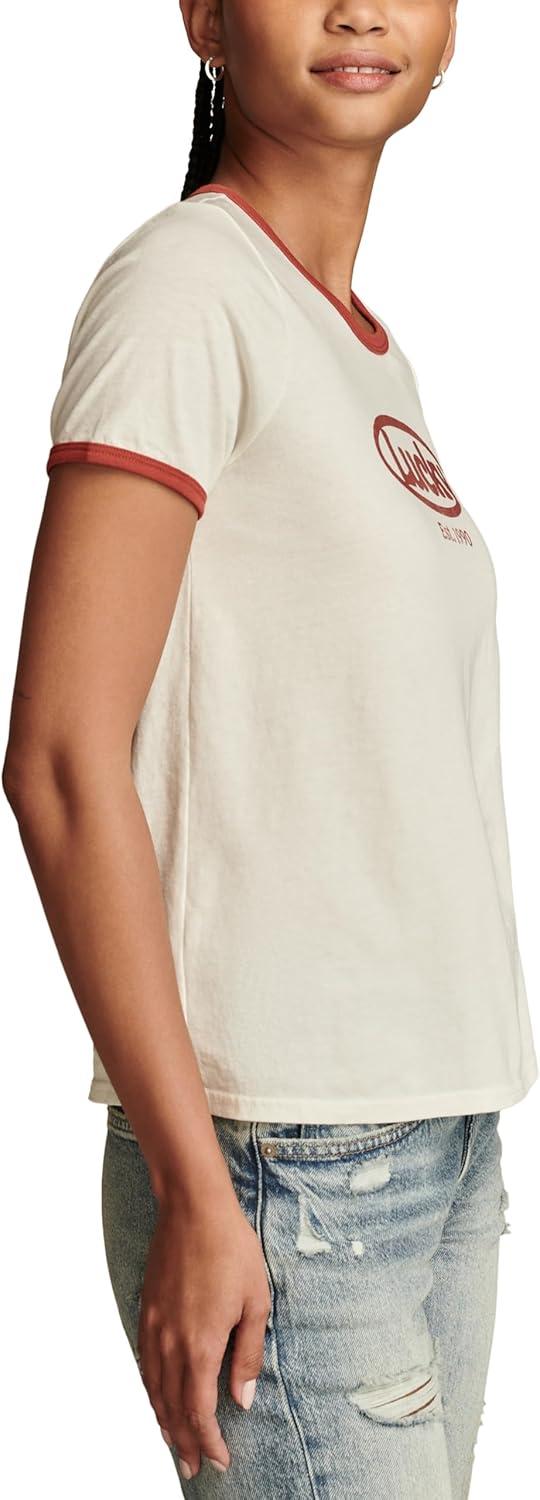 image:imageLucky Brand Womens Lucky Brand Classic Crew Neck TeeLilly White