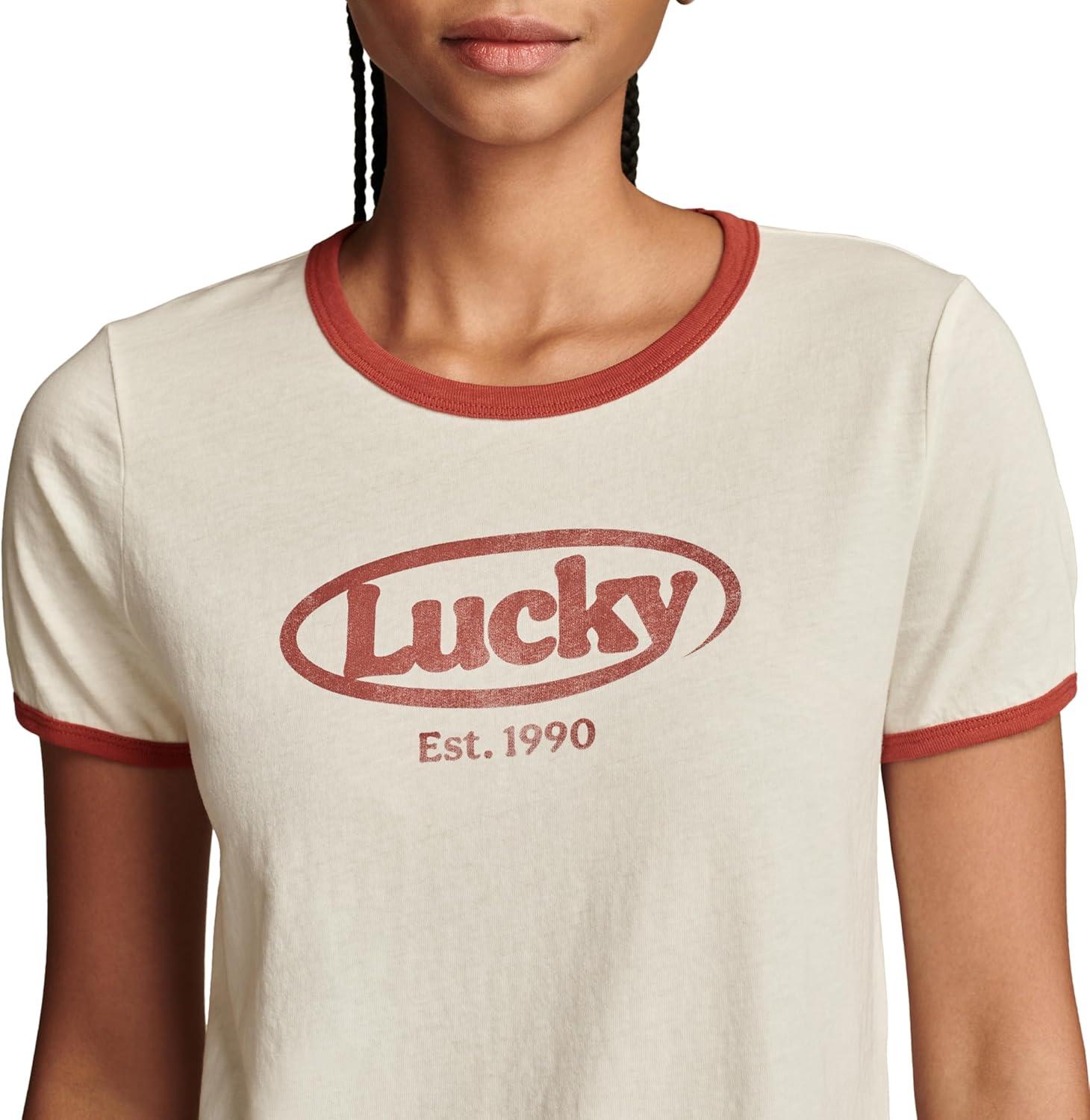 image:imageLucky Brand Womens Lucky Brand Classic Crew Neck TeeLilly White