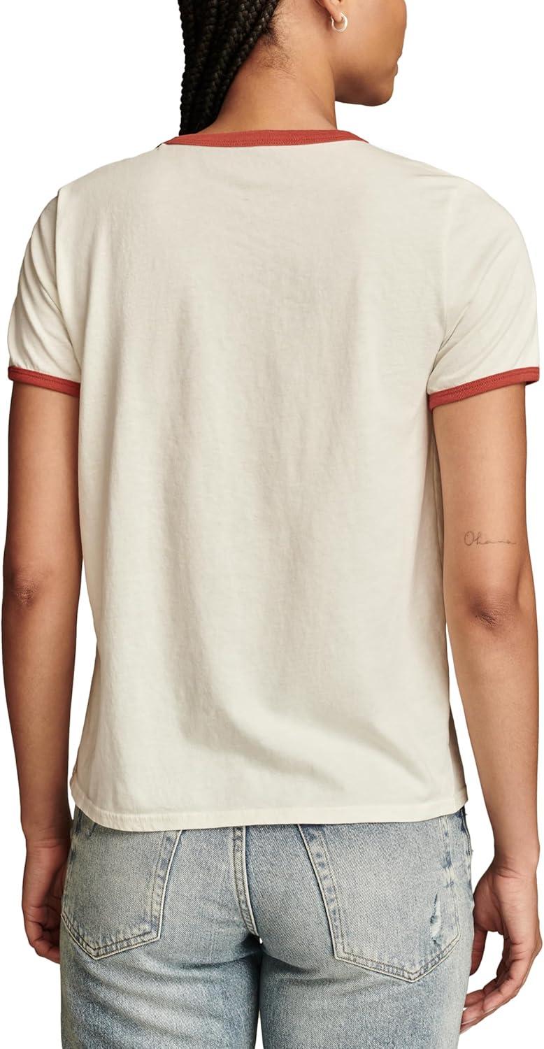 image:imageLucky Brand Womens Lucky Brand Classic Crew Neck TeeLilly White
