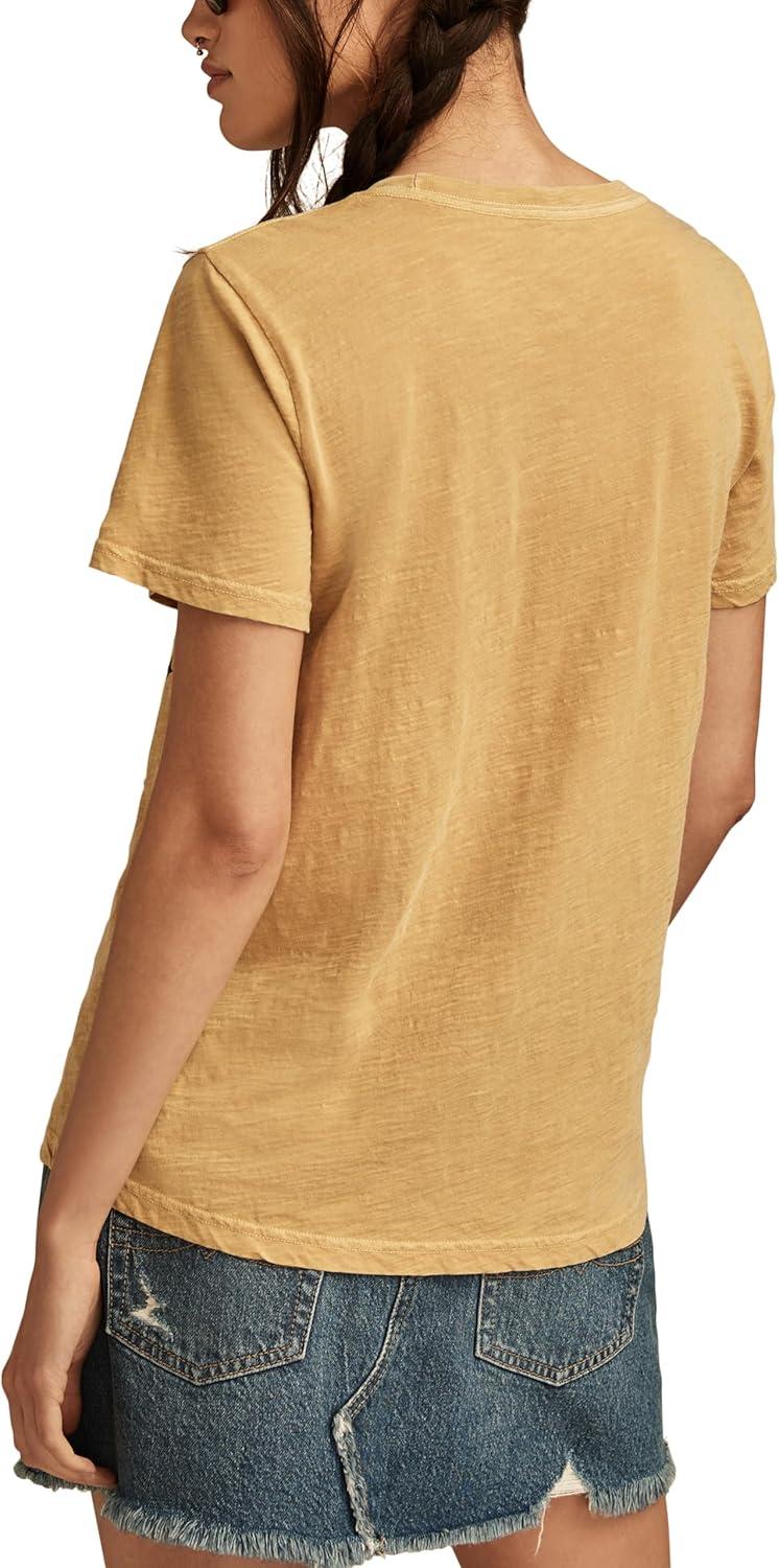image:imageLucky Brand Womens Lucky Brand Classic Crew Neck TeePale Gold