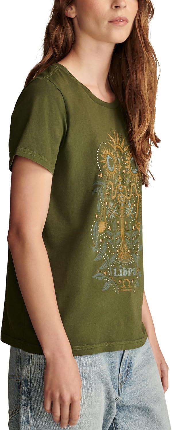 image:imageLucky Brand Womens Lucky Brand Classic Crew Neck TeeRifle Green